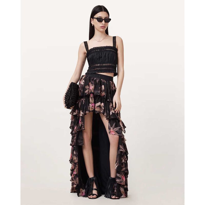 AllSaints Cavarly Floral Print Maxi Skirt image number 3
